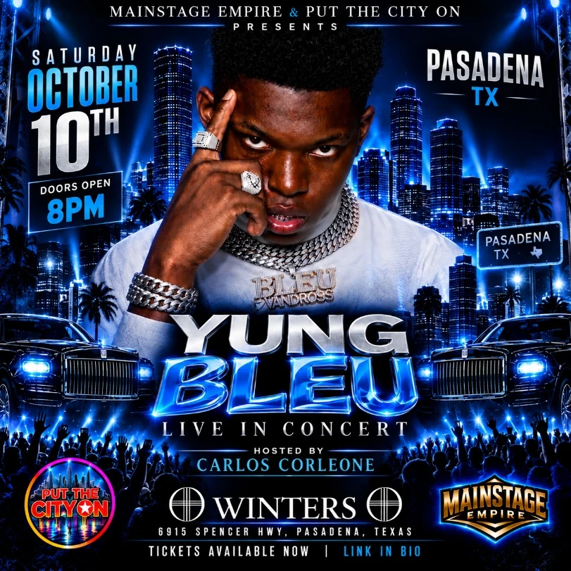 Yung Bleu live in concert event flyer